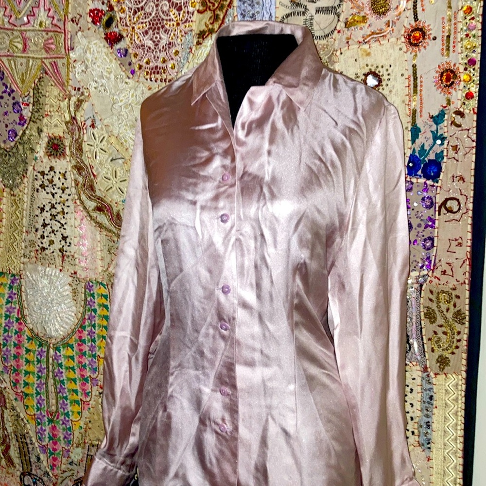 100% Silk soft texture blouse 6 button closure